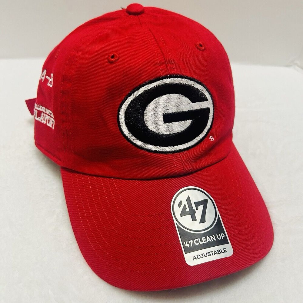 '47 Brand Georgia Bulldogs CFP Playoffs Clean Up Adjustable Hat Cap Red NCAA